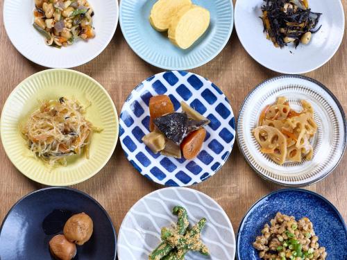 a group of plates of food on a table at 3s HOTEL ATSUGI in Atsugi