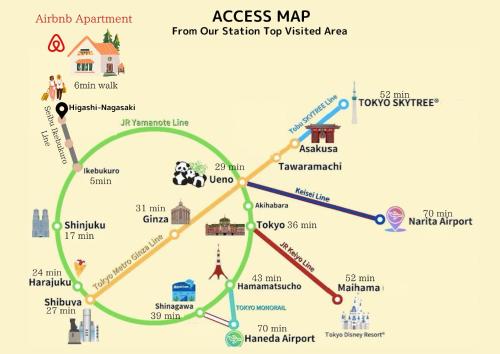 a map of the access map from our station top visited area at Sunshine in Tokyo