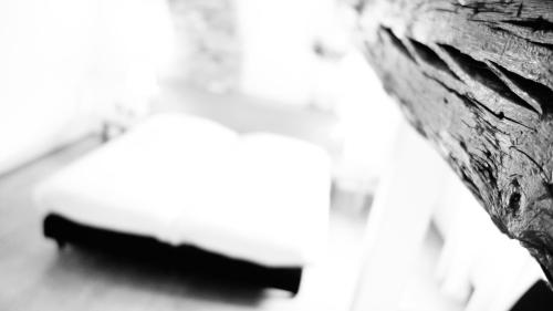a black and white photo of a piece of wood at Chambres D'Hotes Rekko in Maastricht