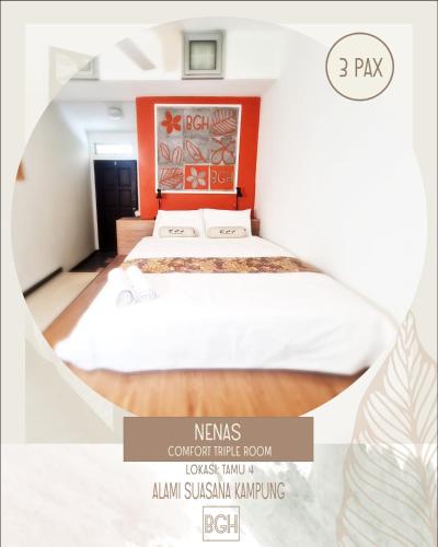 a poster of a bed in a room at Bangi Guest House, Bangi Lama in Kajang