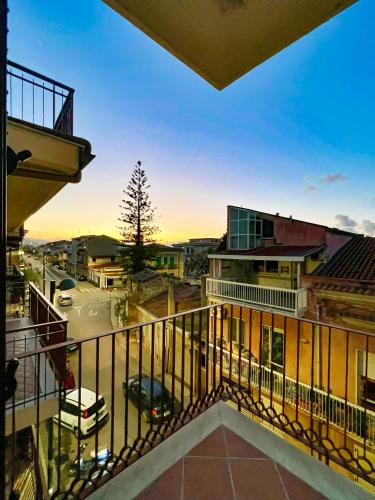 a balcony with a view of a city at Casa La Saletta in Torrenova