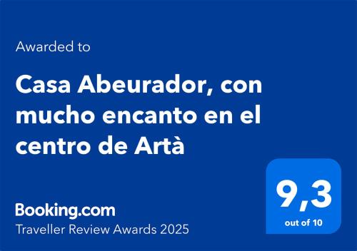 Casa Abeurador, con mucho encanto en el centro de Artà tanúsítványa, márkajelzése vagy díja