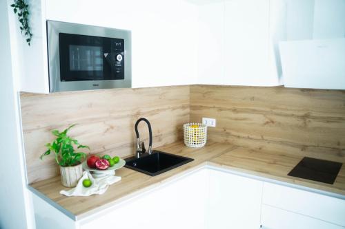 Kuchyň nebo kuchyňský kout v ubytování Coral Suite Plaza