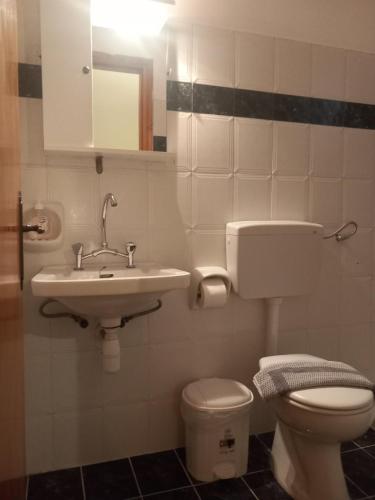 a bathroom with a toilet and a sink at Εξοχή in Parga