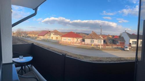 a view of a street from a window of a house at Pensiune cu restaurant Bigfast in Luduş