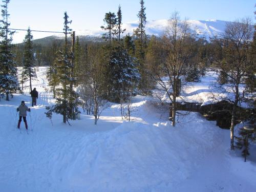 a person on skis in the snow on a slope at Åre, Trillevallen stuga Privaten in Undersåker