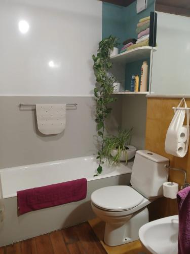 a bathroom with a toilet and a sink at -MORC-beds & rooms-(home sharing)- in Pontevedra