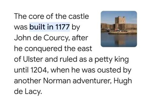 a screenshot of a text message about the core of the castle at Deluxe Ensuite room in house in Carrickfergus