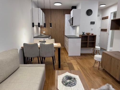 Kuchyň nebo kuchyňský kout v ubytování Steblaj apartments Park