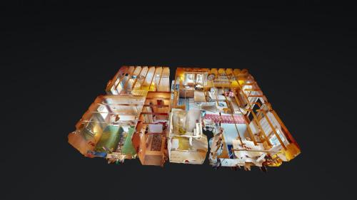 a close up of a model of a house at Haus Bachhüs - Wohnungen mit Balkon und Bergsicht in Blatten bei Naters
