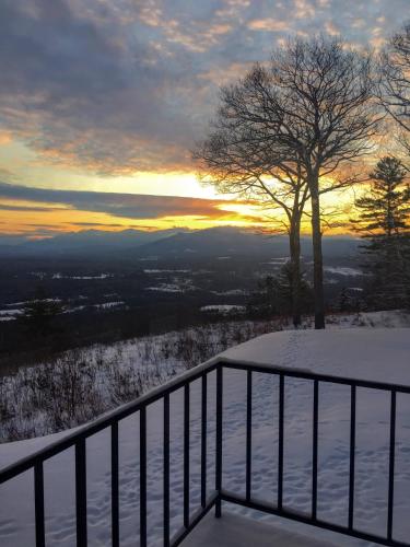 a view of a snow covered field with a tree at RLL Breathtaking views and grand unique style in Dalton