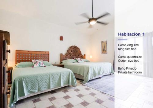 Katil atau katil-katil dalam bilik di Spacious House with Pool in Lomas de Cocoyoc 3 Bedrooms