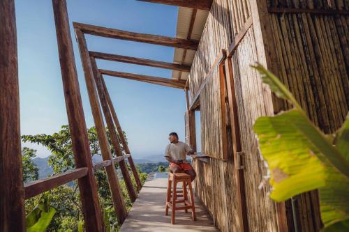 Balkón nebo terasa v ubytování BAJO EL CIELO Glamping MINCA