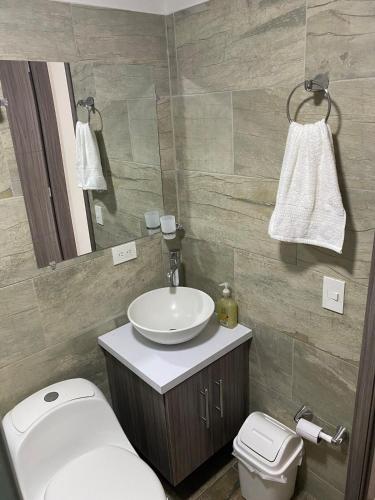Koupelna v ubytování Apartamento en ulloa