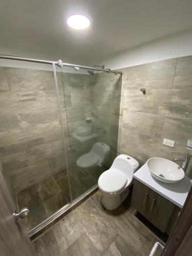 Koupelna v ubytování Apartamento en ulloa