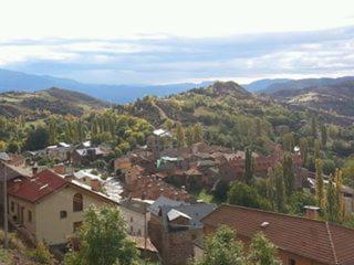 a view of a town with mountains and houses at Apartamentos Turísticos Batlle Laspaules in Laspaúles