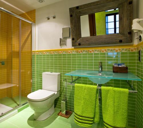 Koupelna v ubytování Hostal Raices