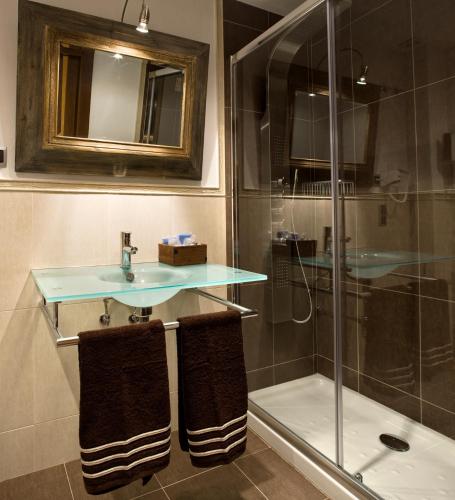 Koupelna v ubytování Hostal Raices