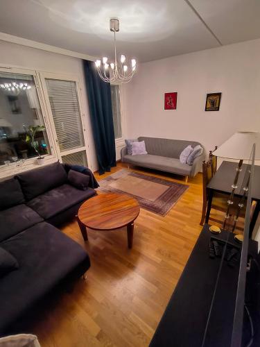 Χώρος καθιστικού στο Tidy dobbel with balcony and sauna