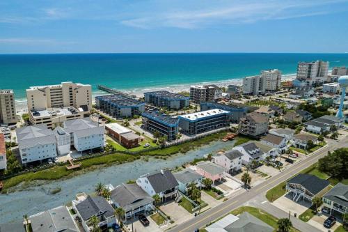 an aerial view of a city and the beach at Sea Cabin 118 - Oceanfront in Myrtle Beach