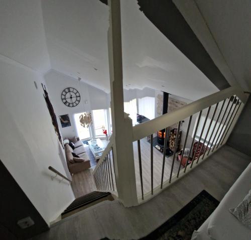 an overhead view of a staircase in a house at Sjöviksvilla Sjöviksvägen in Växjö