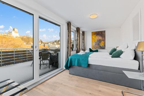 Ένα ή περισσότερα κρεβάτια σε δωμάτιο στο GOLDCREAM Suites - MODERN - NETFLIX - free parking