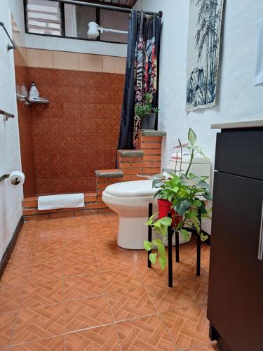 Koupelna v ubytování Casa Irazú