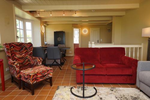 Χώρος καθιστικού στο Ferienwohnung Heefwai H2W3 In Morsum