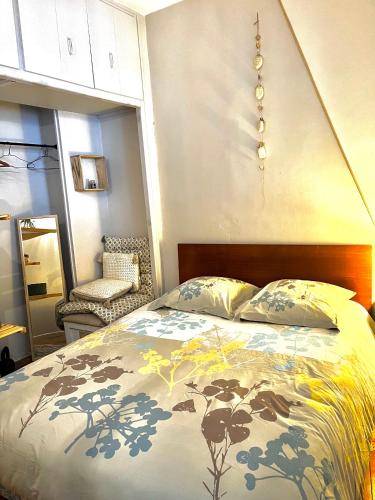 Posteľ alebo postele v izbe v ubytovaní Appartement cosy en ville haute