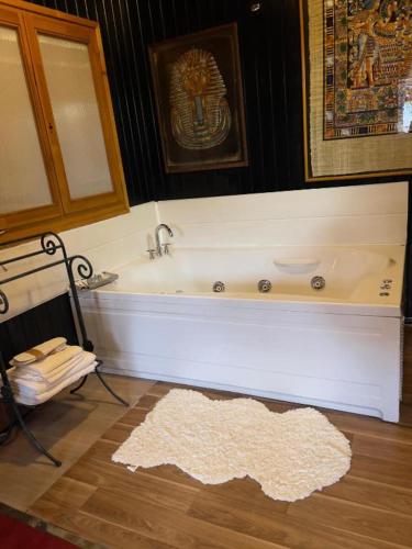 a bathroom with a bath tub and a rug at Tu Mansión in Navalcarnero