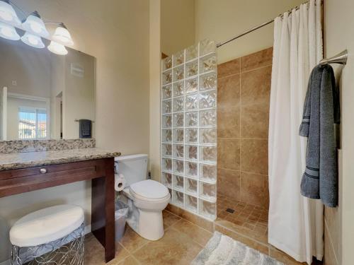 a bathroom with a toilet and a shower at Southern #3116 Mesa in Mesa