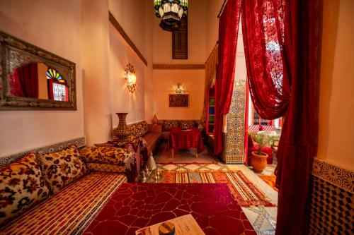 Posezení v ubytování Riad Amira Luxury Palace