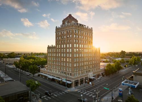 a tall building with a clock tower on top of it at Marcus Whitman Hotel and Conference Center in Walla Walla