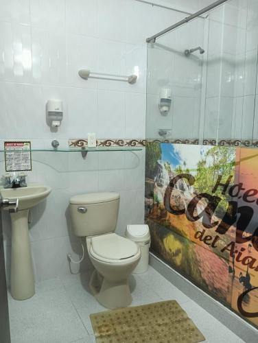 Ένα μπάνιο στο Hotel y centro de convenciones Caney del Ariari