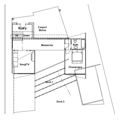 a floor plan of a house at Mossy Green Door MTB stay minutes to Mogo Trails in Mossy Point