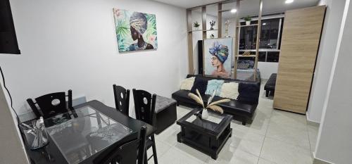 Η κουζίνα ή μικρή κουζίνα στο CTIC Apartamento Amoblado Norte en Bogota