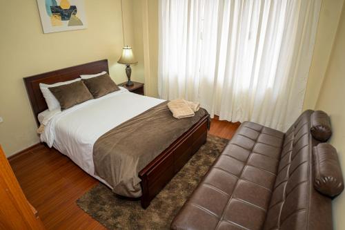 Ένα ή περισσότερα κρεβάτια σε δωμάτιο στο Casita Linda Baños