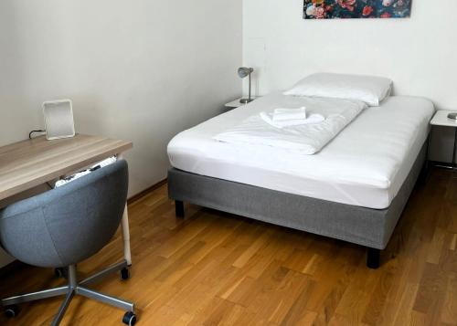 Posteľ alebo postele v izbe v ubytovaní Casa Nostra - Helle Wohnung - direkt am Augarten