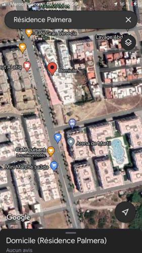 a screenshot of a map of a city with buildings at Résidence Palmera Martil in Martil