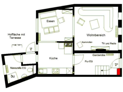 a floor plan of a house at Haus Molle in Benneckenstein