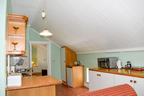 a kitchen with a sink and a counter top at Knorhoek Country Guesthouse in Stellenbosch