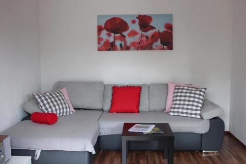 Posezení v ubytování Ferienwohnung Mit Blick Auf Die Berge