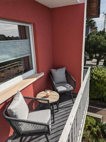 Μπαλκόνι ή βεράντα στο Ferienhaus Rauwolf mit 2 Ferienwohnungen