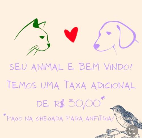 a group of dogs and a bird on a card at Quarto Aconchegante N 2 in Rio Negro