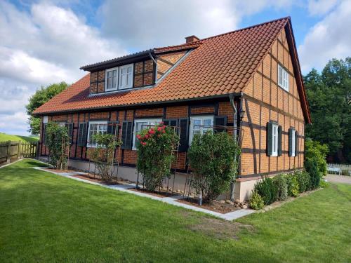 Zahrada ubytování Haus Elbrose Inmitten Von Rosen Mit Elbdeichzugang