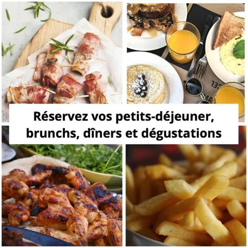 un collage d’images de nourriture et de frites dans l'établissement Au Gré Des Lis, à Belval-sous-Châtillon