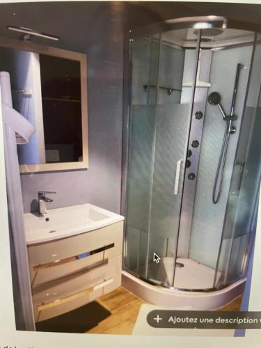 Ένα μπάνιο στο Vacances de rêve à Propriano Grand appartement avec jardin Vue sur le golfe