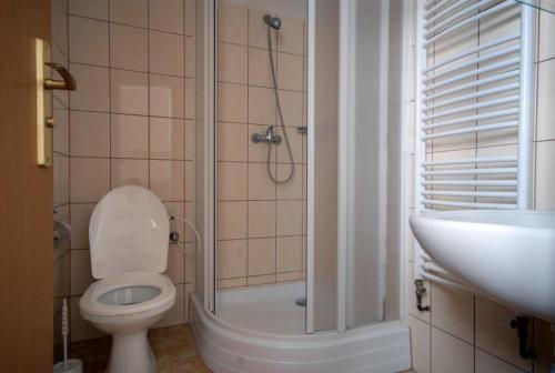 Koupelna v ubytování Hotel Valaskuv Grunt