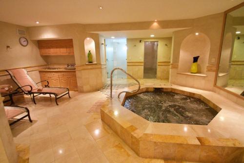 a large bathroom with a jacuzzi tub at Villa La Estancia in Cabo San Lucas