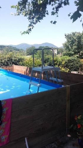 une balançoire au milieu d'une piscine dans l'établissement la maison d'Anna chambres d hôtes, à Ganac